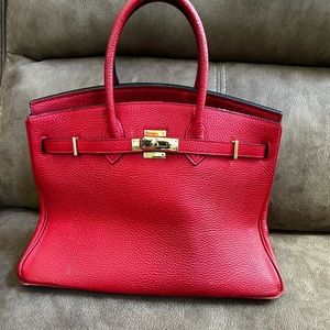 FAUX BIRKIN BAG RED